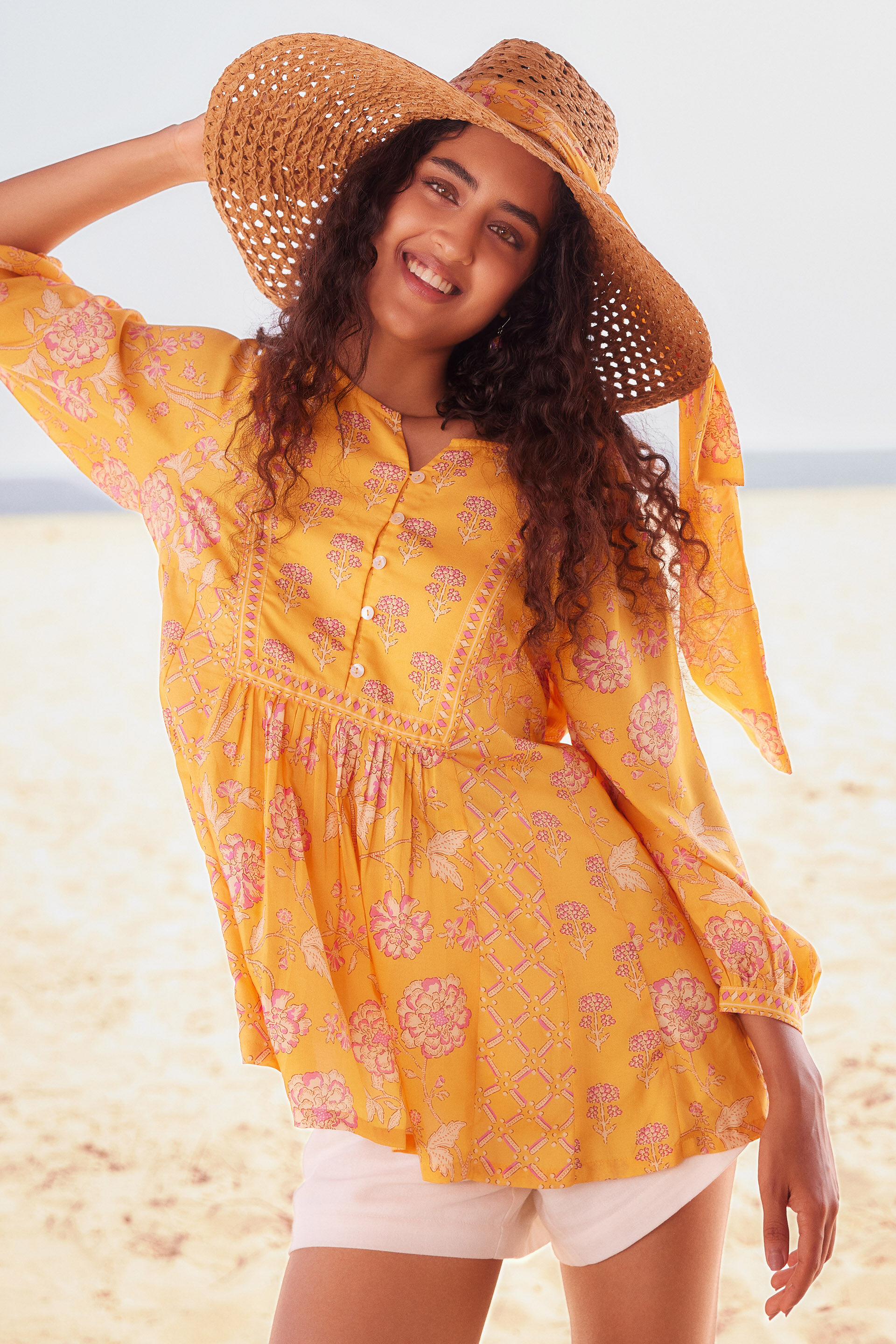 Peela Flame Top, Mustard, image 2